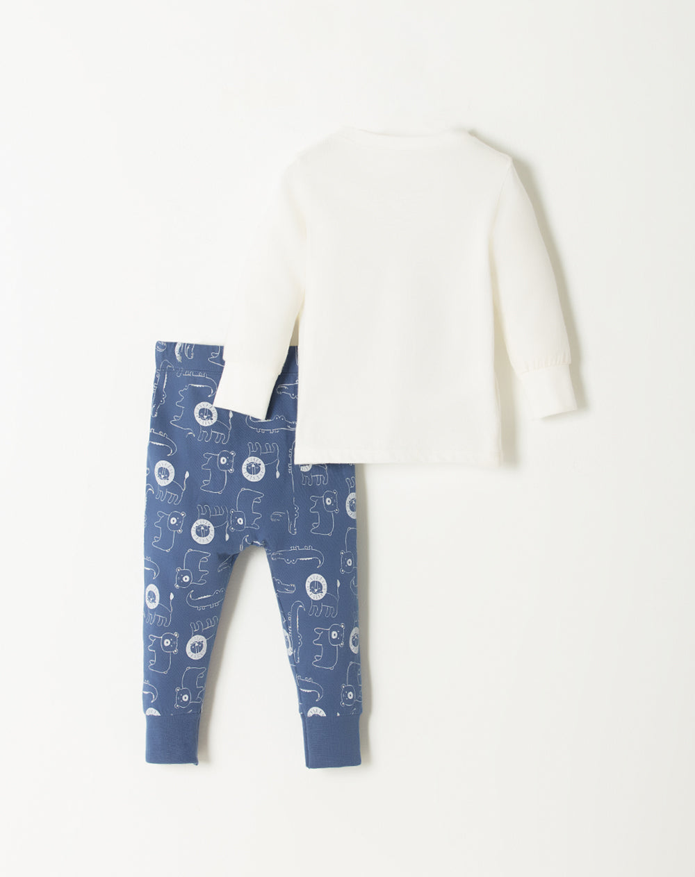 Pijama fitted fit manga larga azul