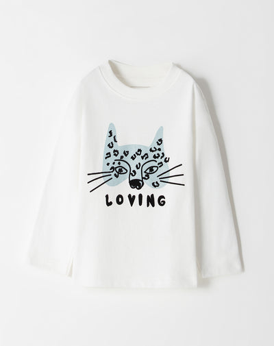 Camiseta de leopardo manga corta blanca