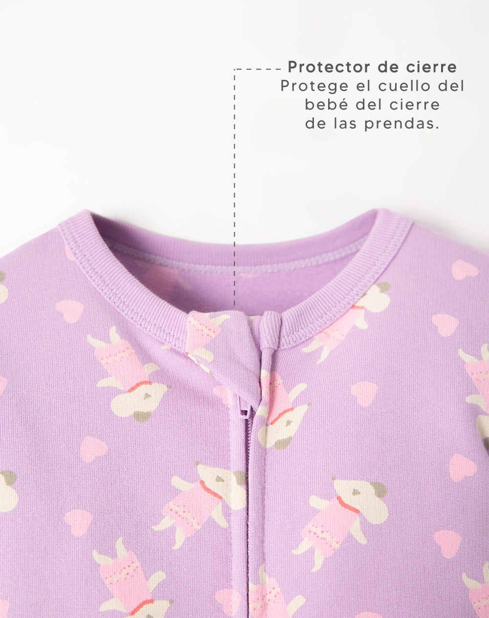 Pijama regular fit lila estampada