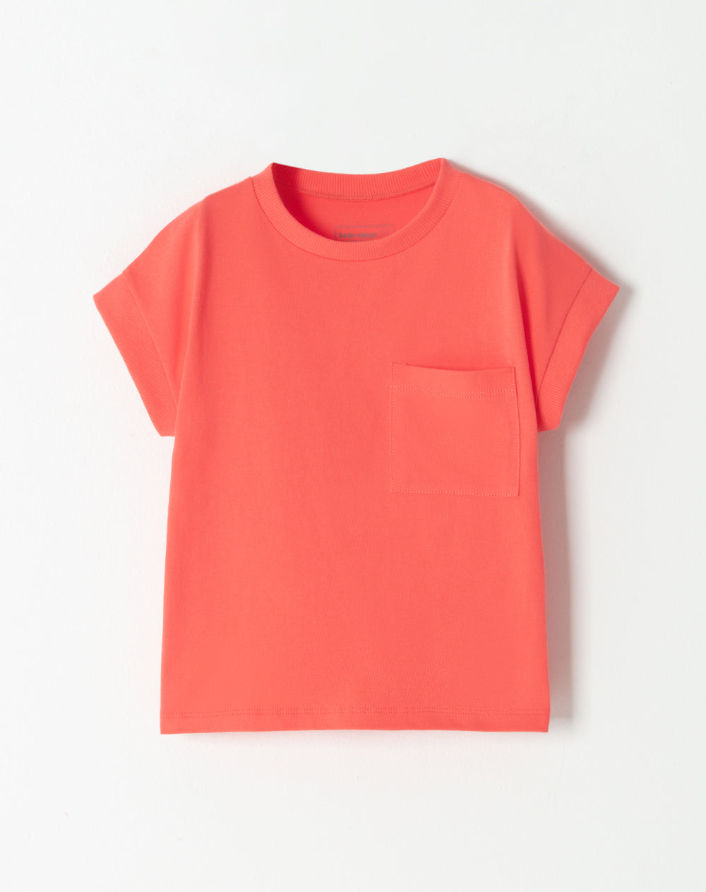 Camiseta oversized fit manga corta coral neon