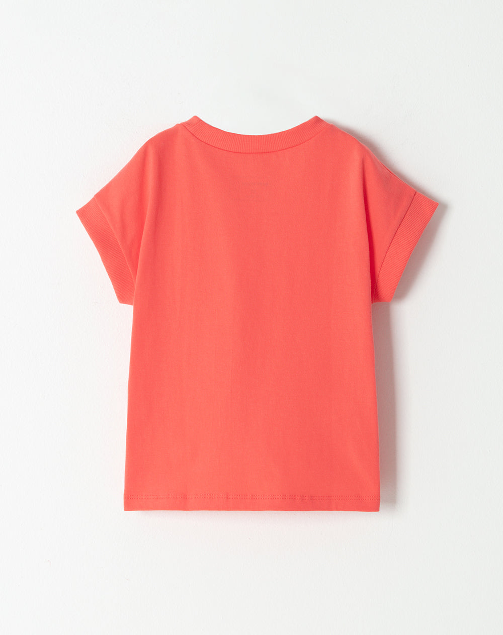 Camiseta oversized fit manga corta coral neon