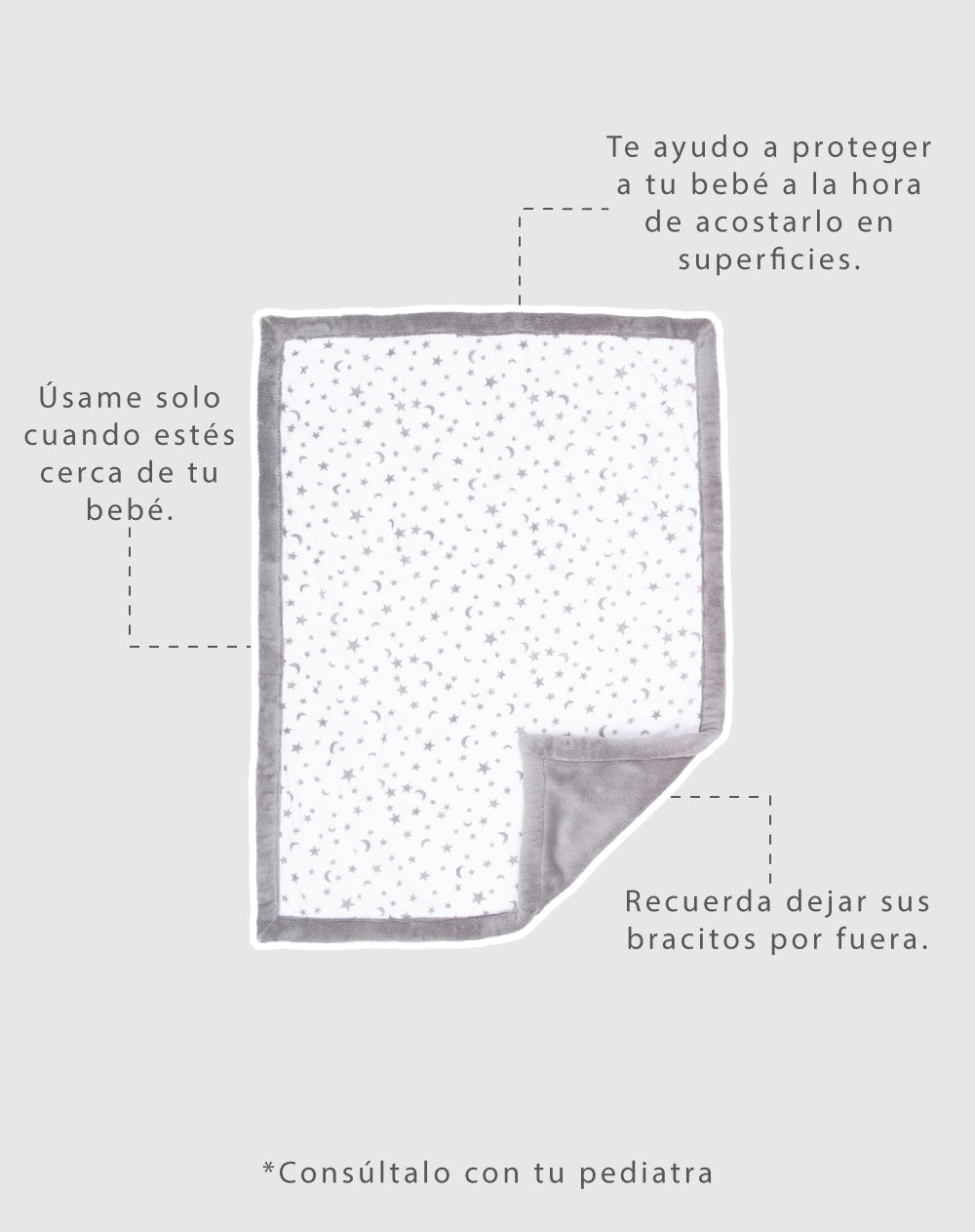 Cobija blanco estampado