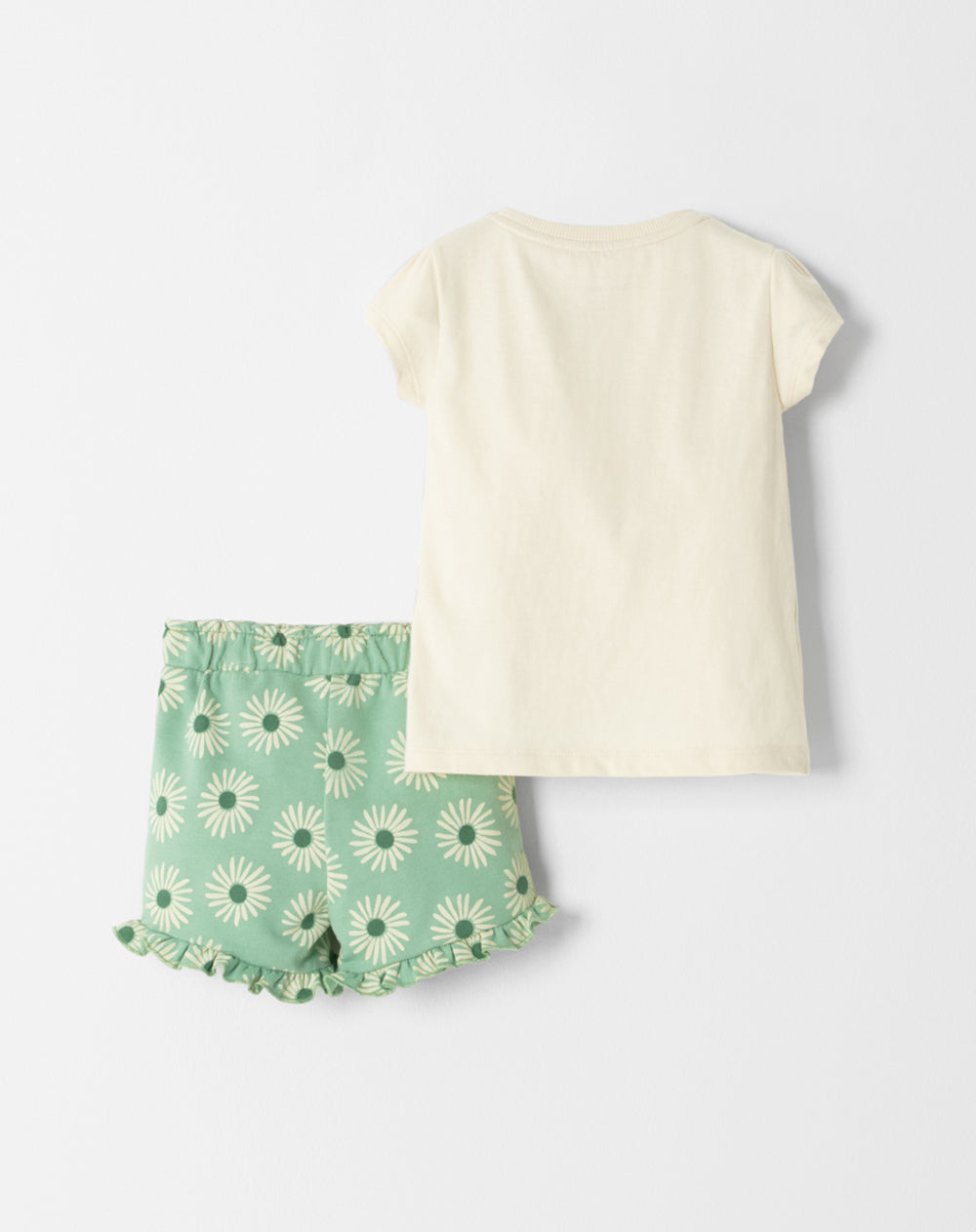 Conjunto camiseta + short  verde estampado