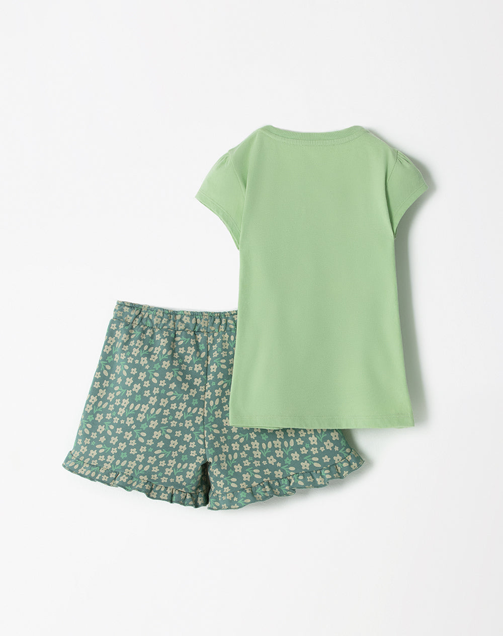 Conjunto camiseta + short estampado verde