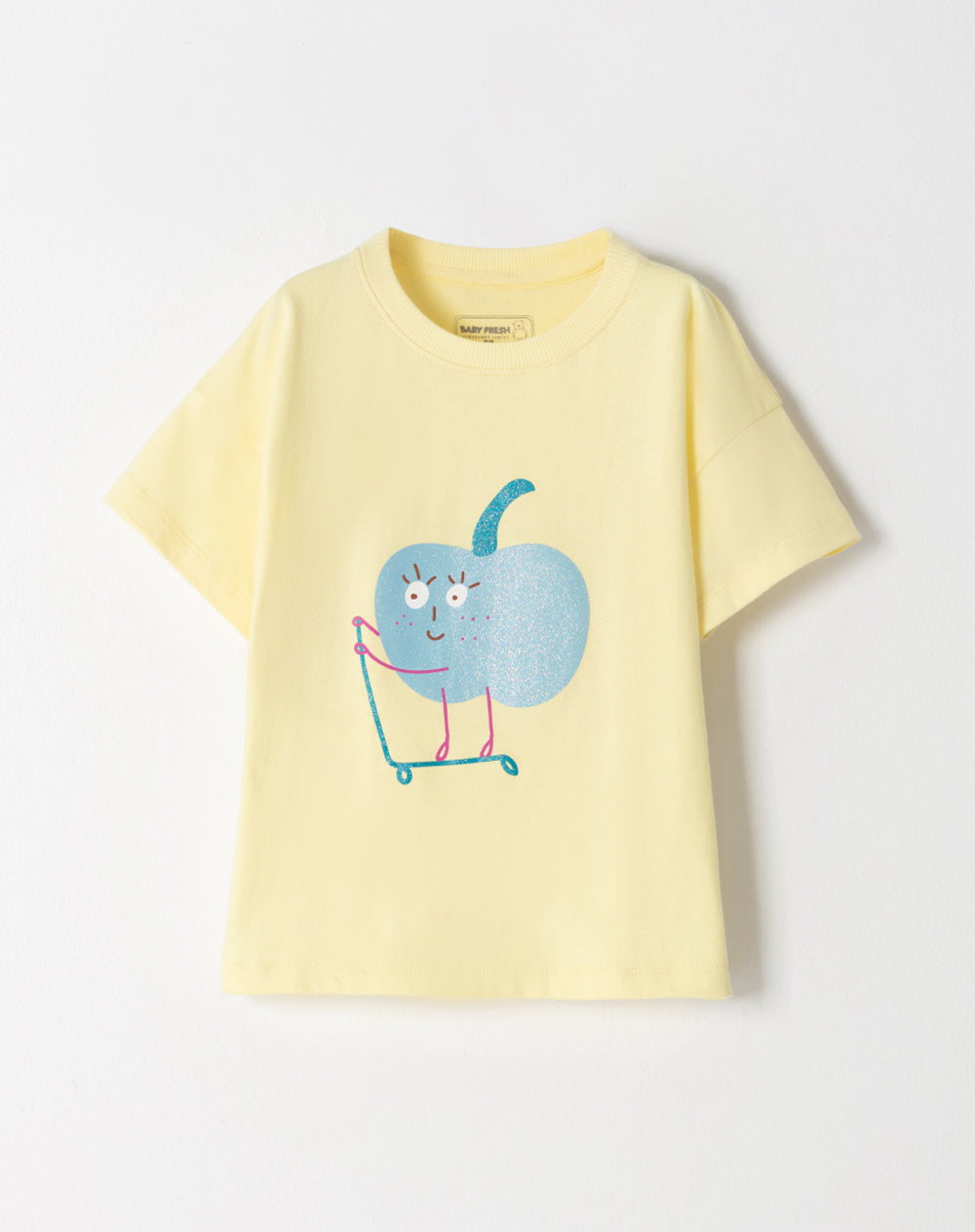 Camiseta de manzana manga corta amarilla