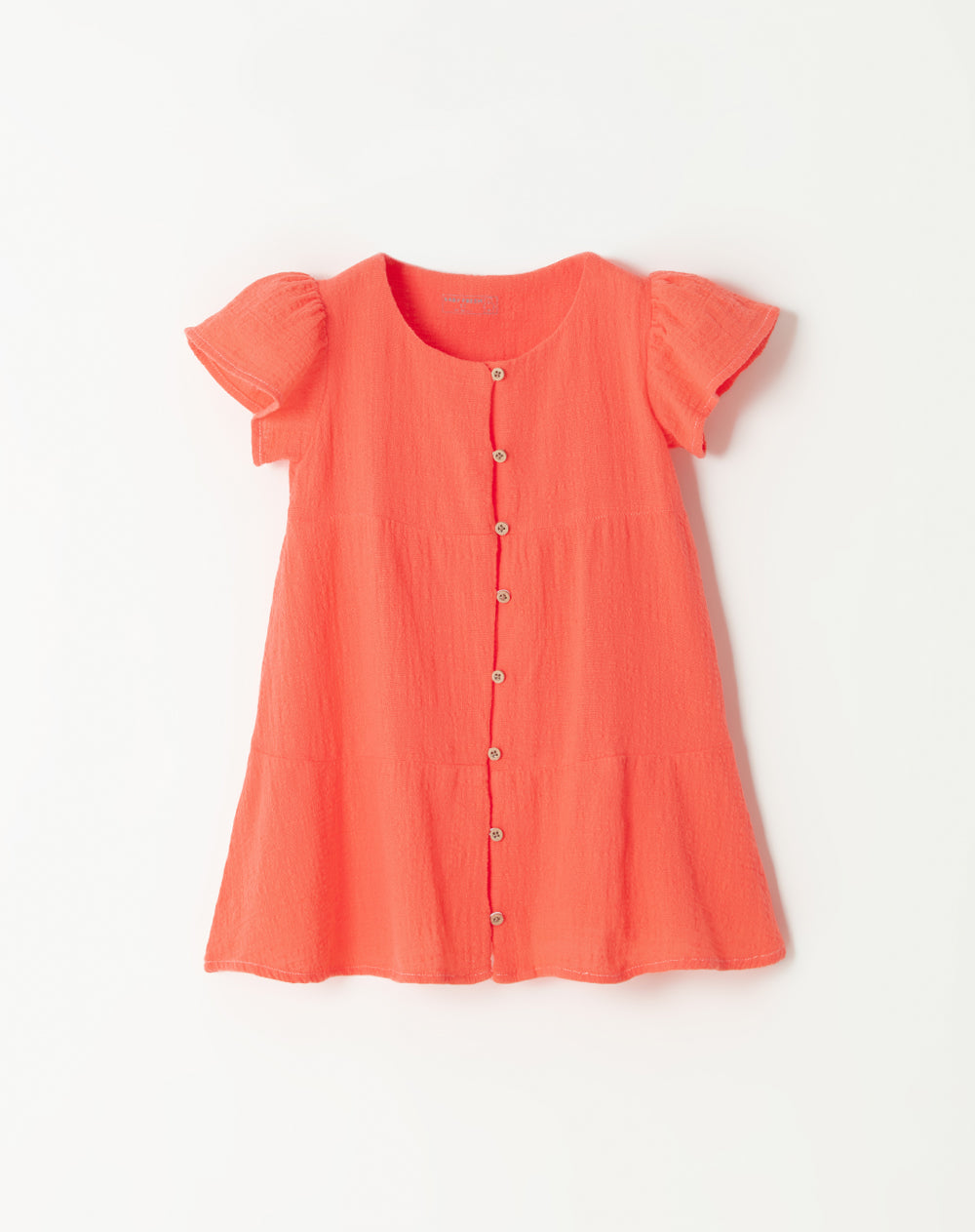 Vestido manga corta coral neon