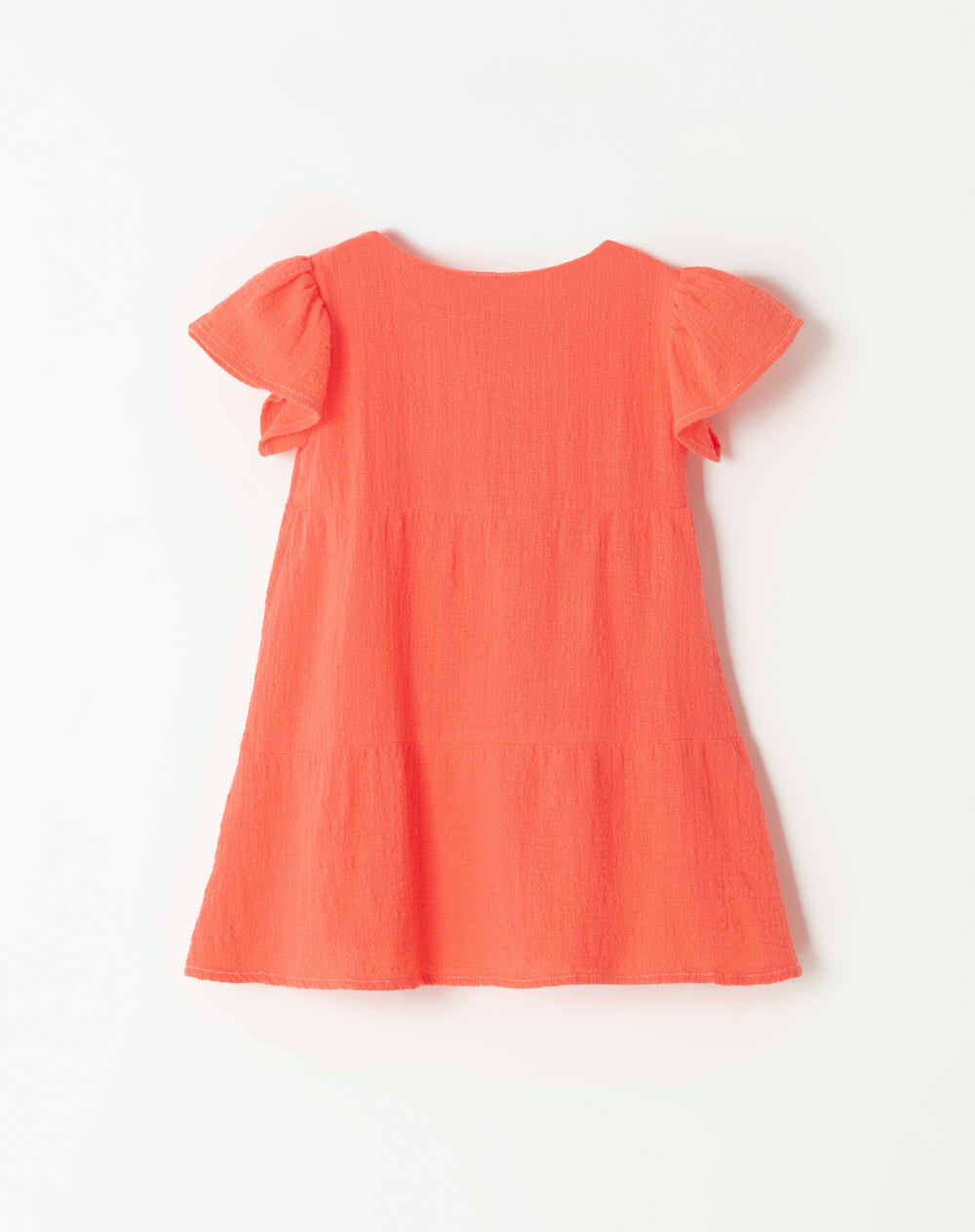 Vestido manga corta coral neon