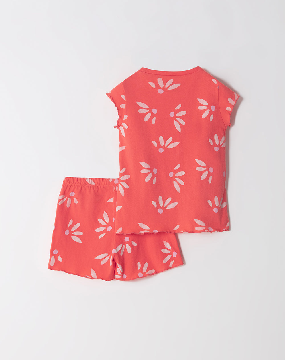 Pijama camiseta + short coral estampado