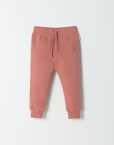 Jogger regular fit tiro medio rosa