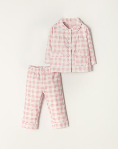 2 pijamas regular fit rosada con cuadros