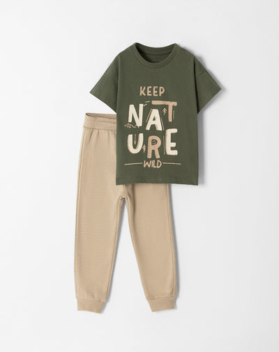 Conjunto camiseta + jogger verde