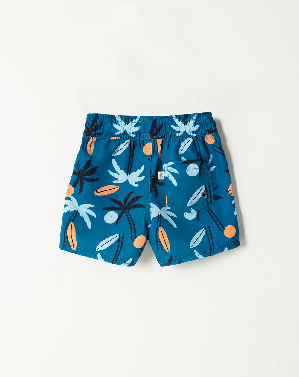 Short pantaloneta azul estampado