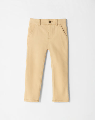 Pantalón regular fit tiro medio en drill khaki