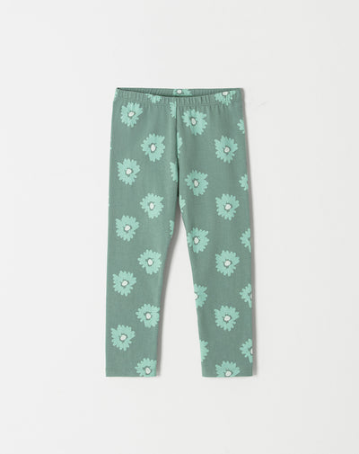 Legging tiro medio verde estampado