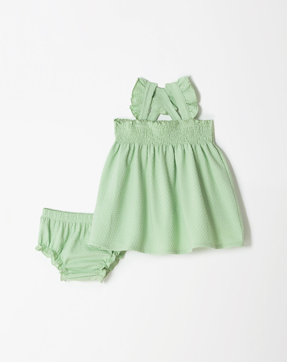 Conjunto vestido + panty verde