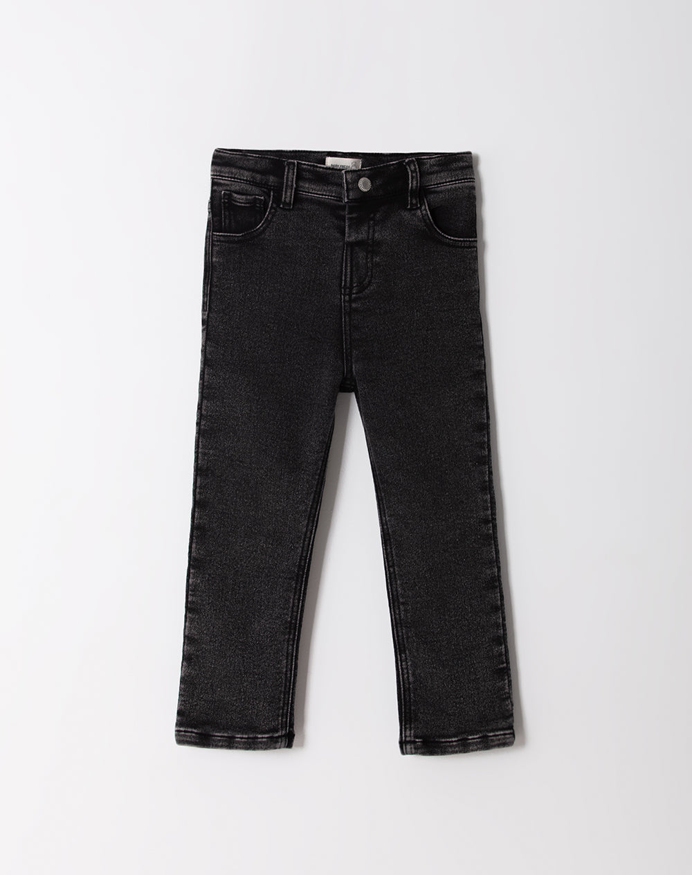 Jean regular fit tiro medio denim negro