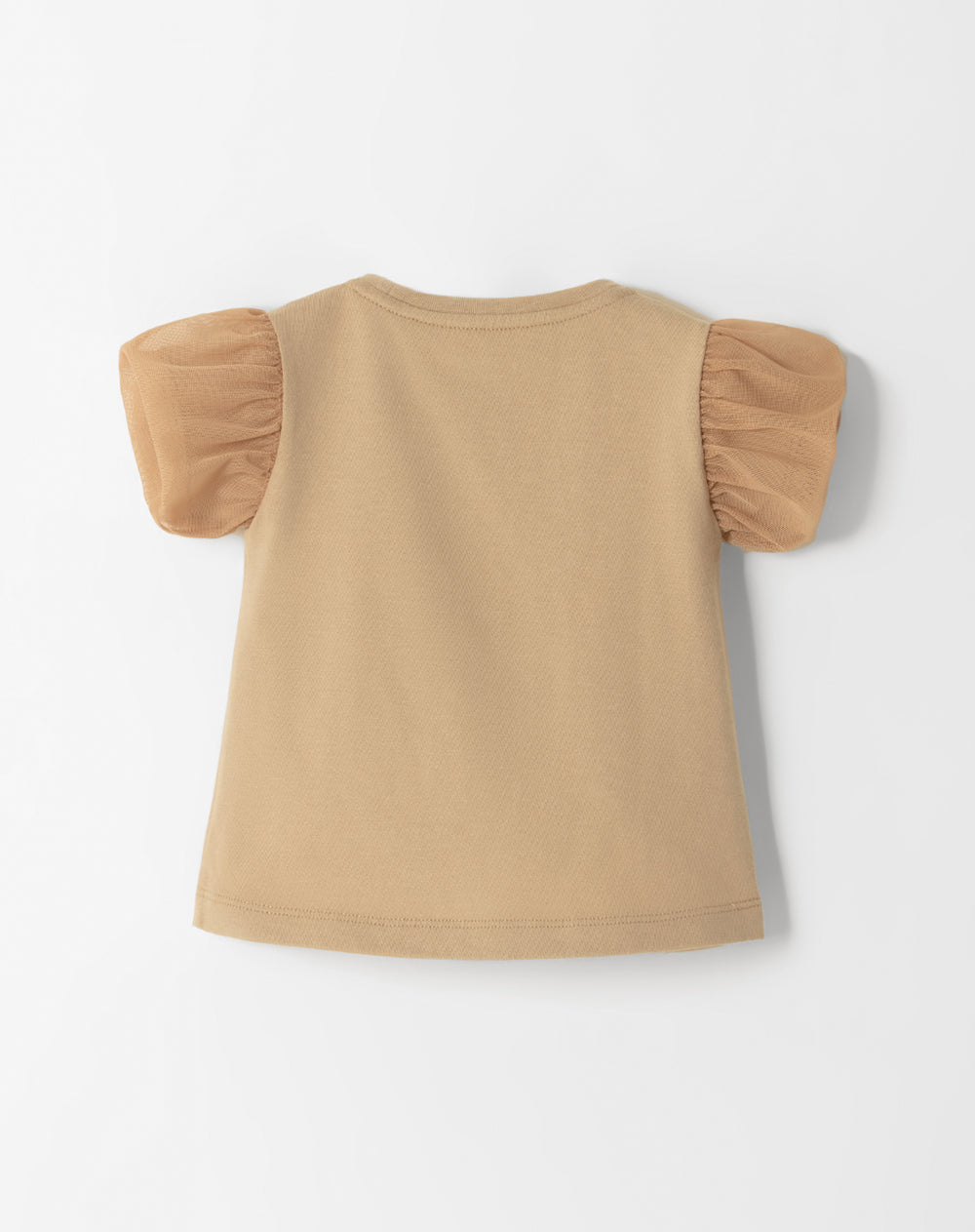 Camiseta regular fit manga corta beige