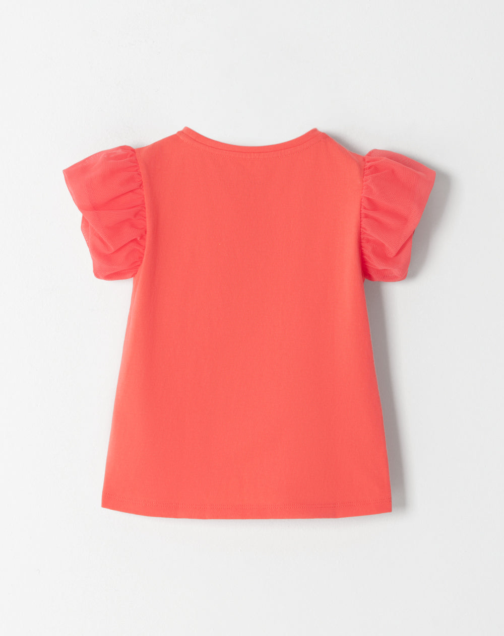 Camiseta regular fit manga corta coral neon