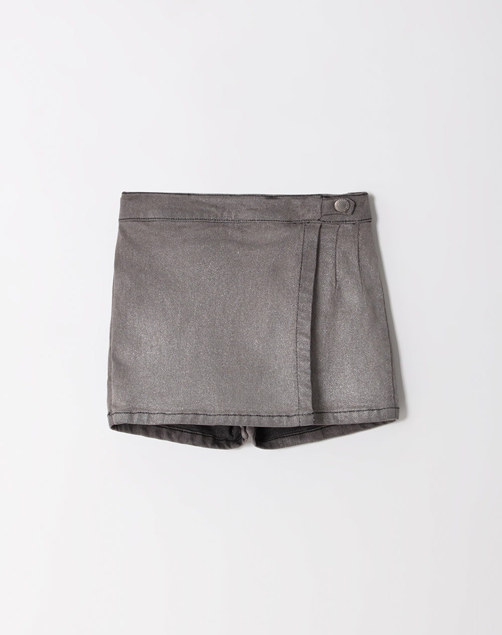 Falda short tiro medio gris plateado