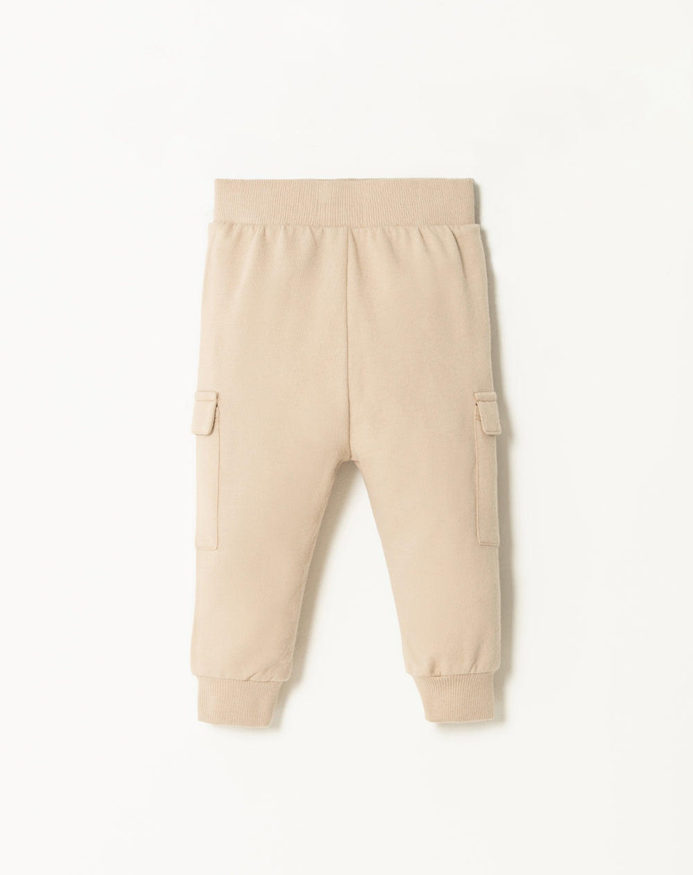 Jogger regular fit tiro medio beige