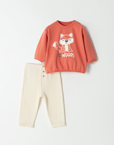 Conjunto buzo naranja + pantalon largo