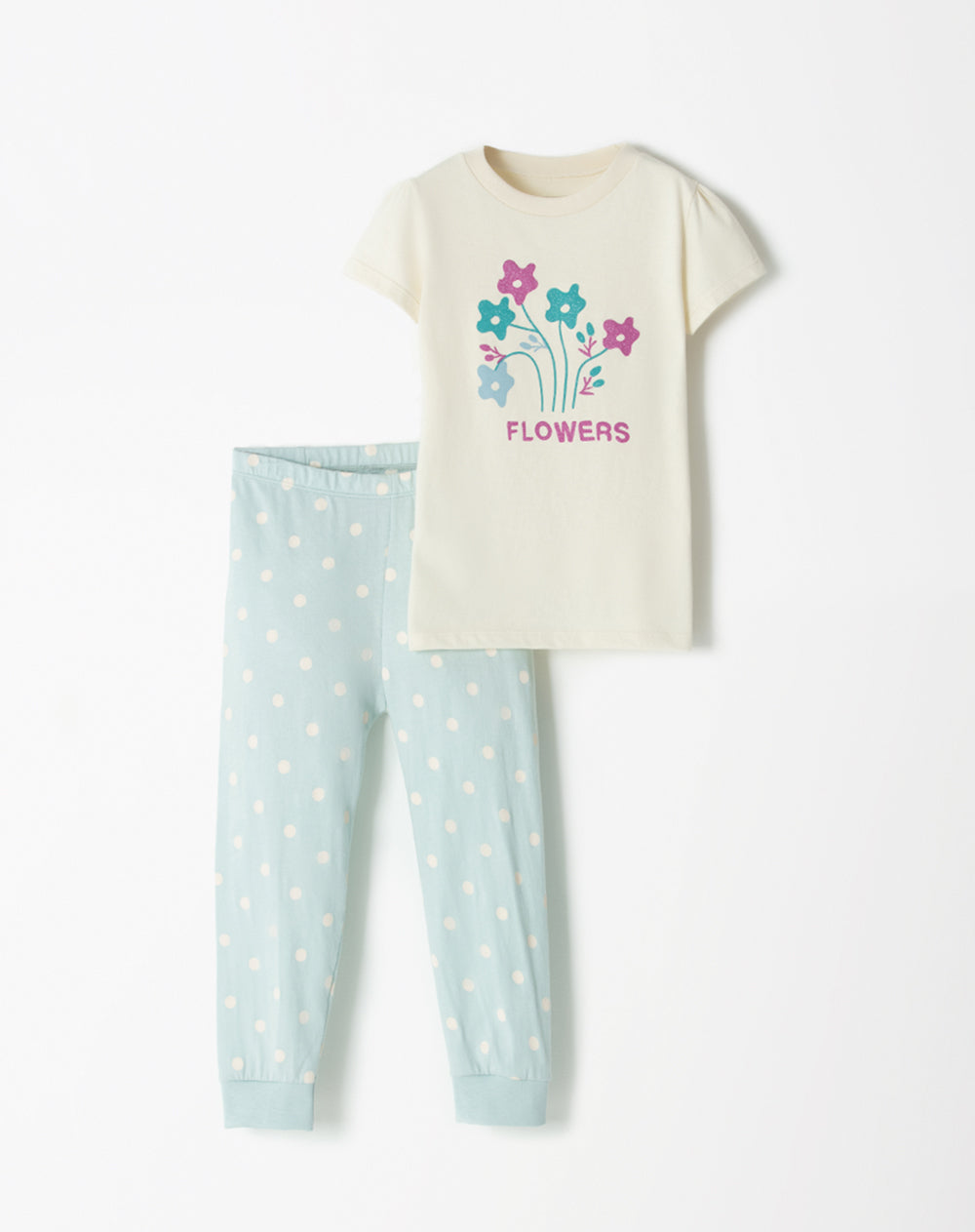 Pijama fitted fit manga corta azul estampada