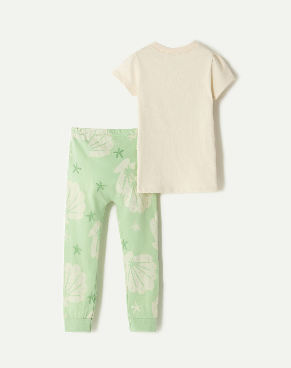 Pijama fitted fit manga corta verde estampada