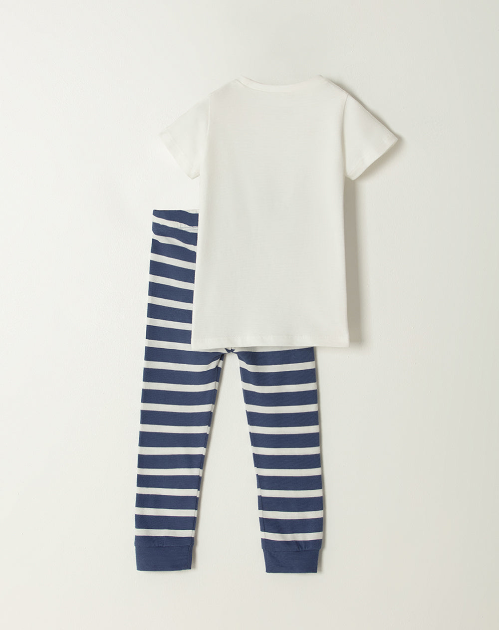 Pijama fitted fit manga corta azul con rayas