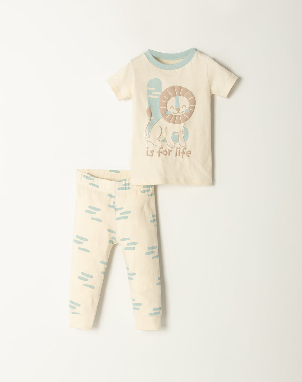 Pijama fitted fit manga corta crema