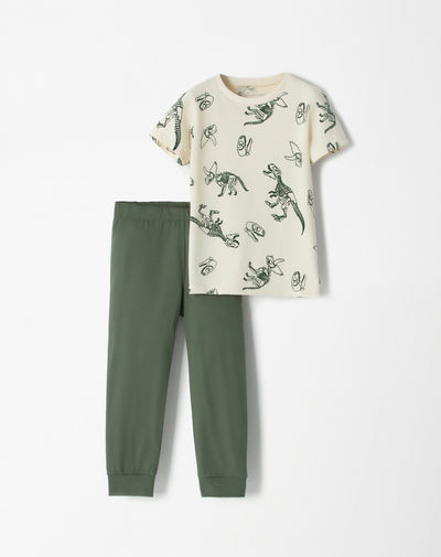 Pijama fitted fit manga corta verde militar