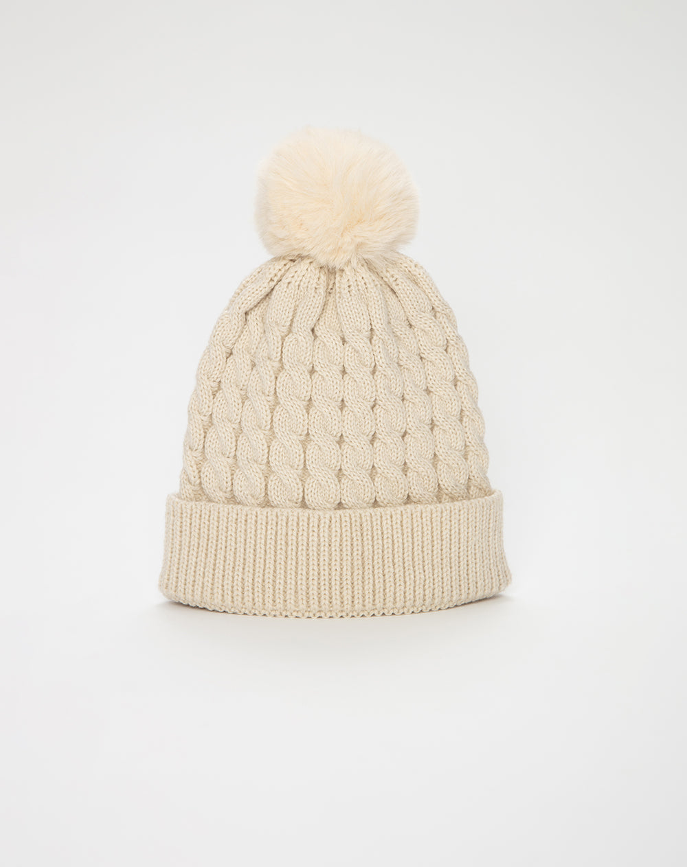 Gorro tejido beige