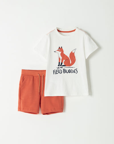 Conjunto camiseta + bermuda naranja